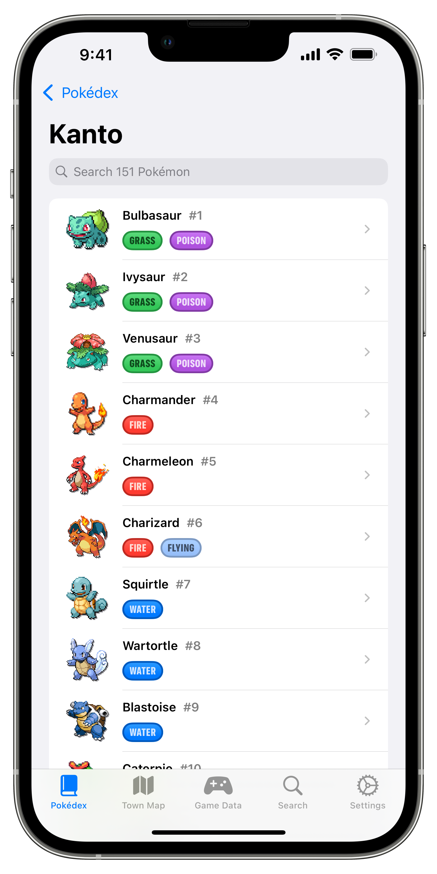 The Kanto dex.